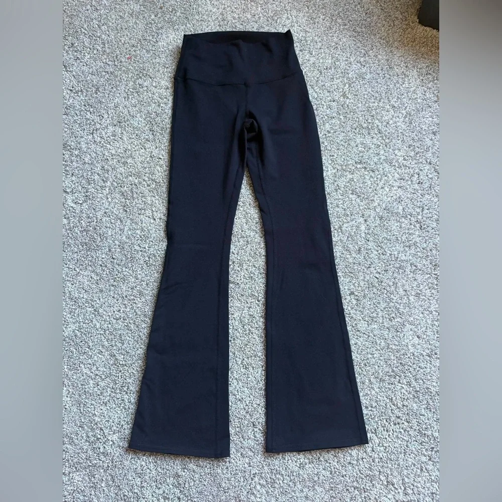 ALO Yoga Black Flared High-Rise Pants XS- S Black